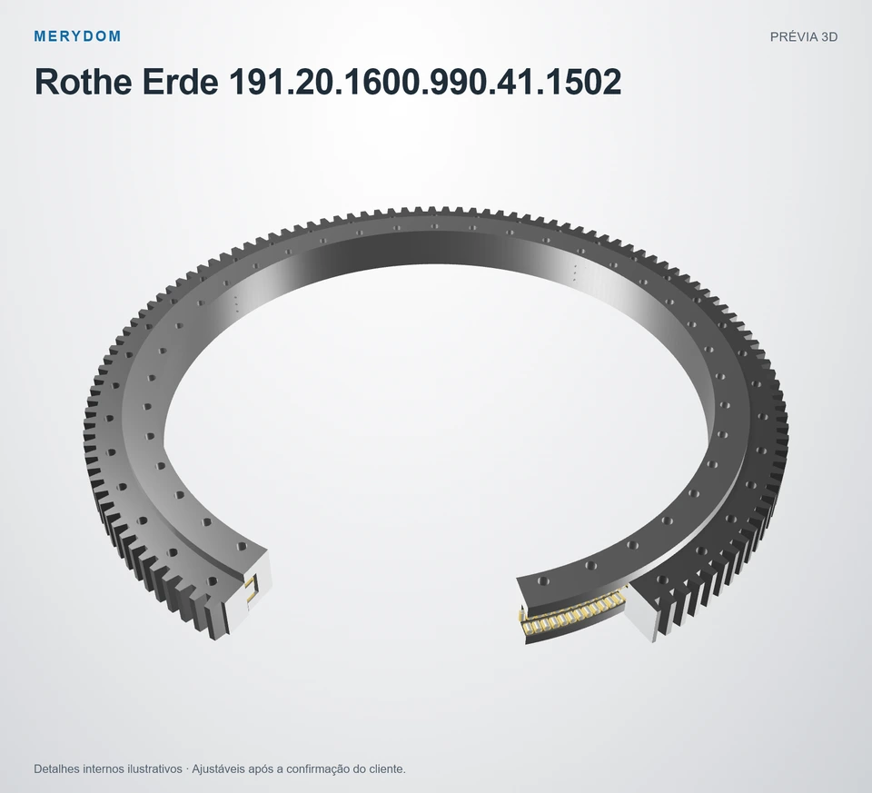 Prévia do modelo 3D do rolamento de giro de substituição MERYDOM para Rothe Erde 191.20.1600.990.41.1502.