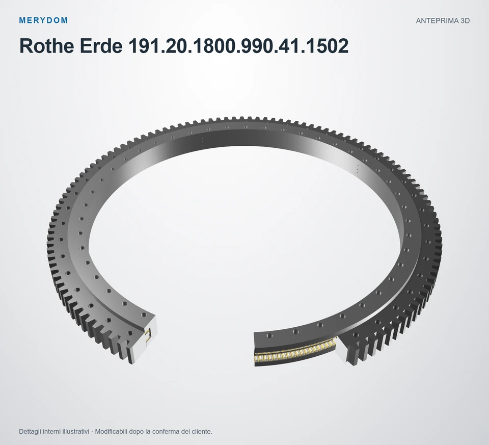 Anteprima del modello 3D del cuscinetto di rotazione sostitutivo MERYDOM per Rothe Erde 191.20.1800.990.41.1502.
