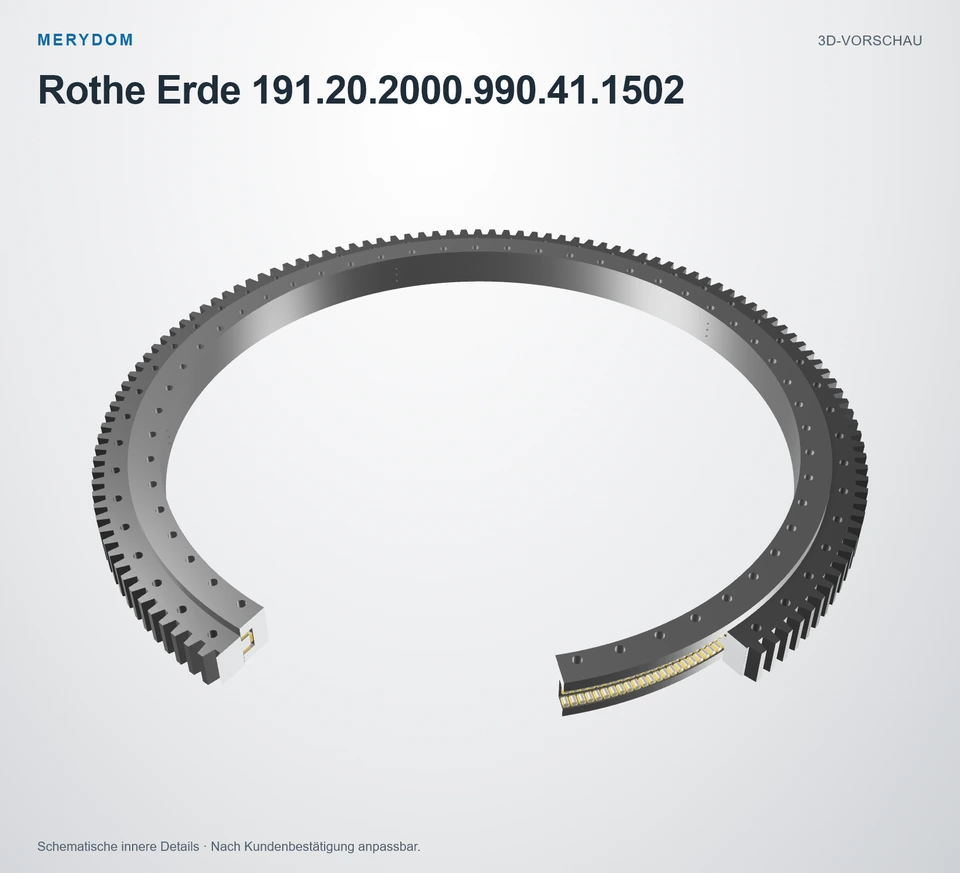 Vorschau des 3D-Modells des MERYDOM-Ersatzdrehkranzes für Rothe Erde 191.20.2000.990.41.1502.