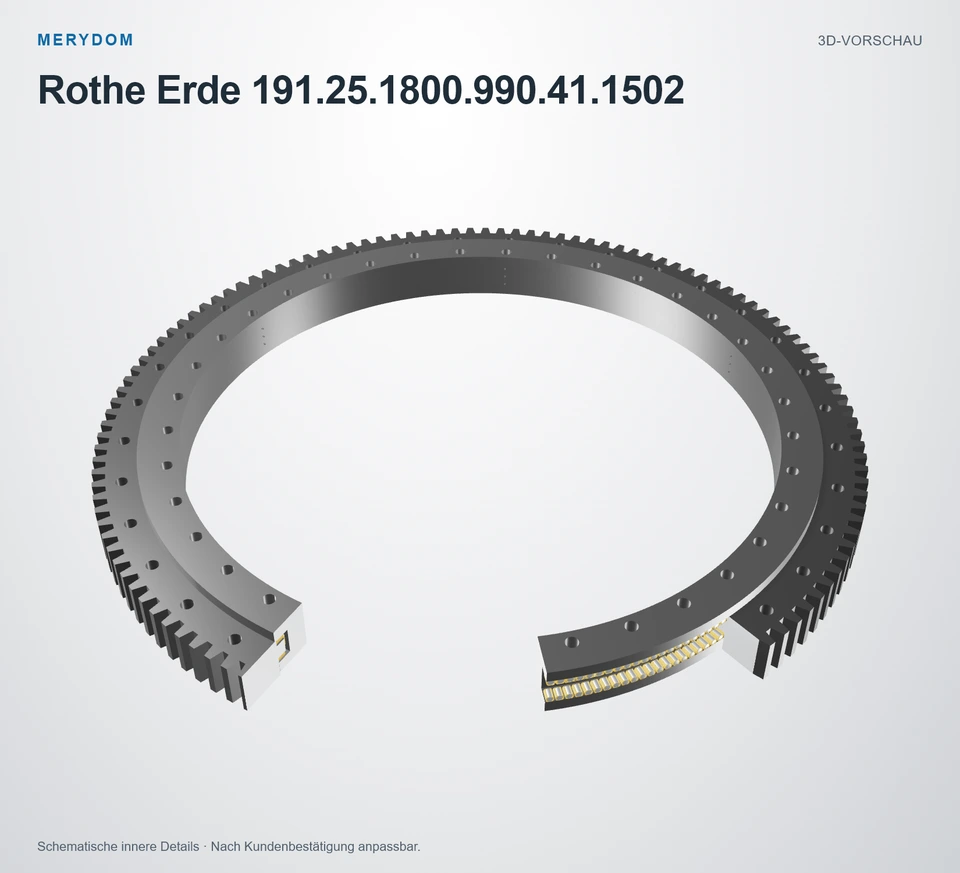 Vorschau des 3D-Modells des MERYDOM-Ersatzdrehkranzes für Rothe Erde 191.25.1800.990.41.1502.