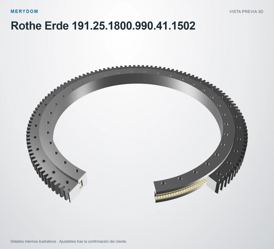 Vista previa del modelo 3D de la corona de giro de sustitución MERYDOM para Rothe Erde 191.25.1800.990.41.1502.