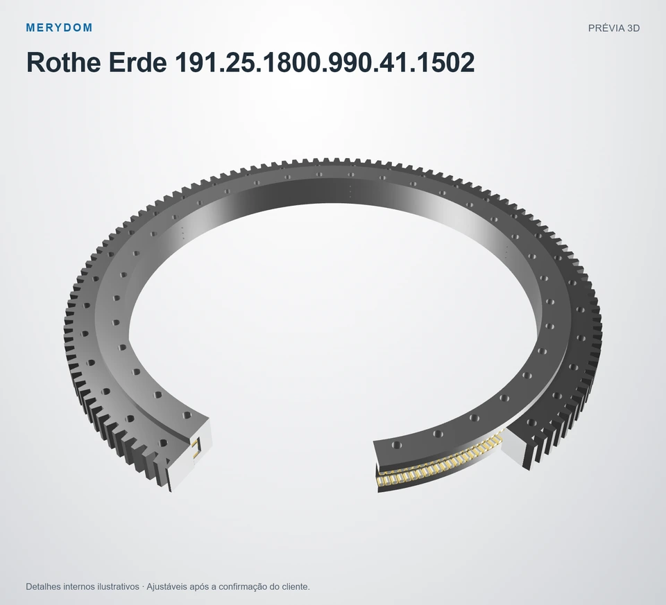 Prévia do modelo 3D do rolamento de giro de substituição MERYDOM para Rothe Erde 191.25.1800.990.41.1502.