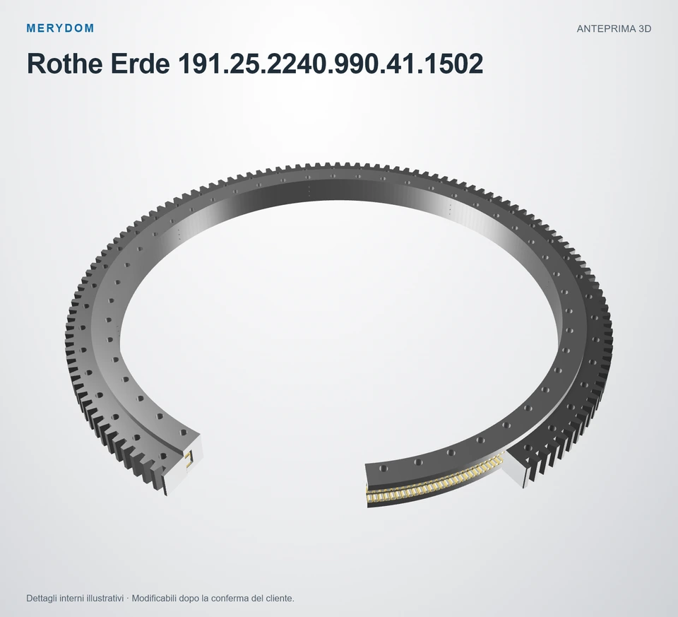 Anteprima del modello 3D del cuscinetto di rotazione sostitutivo MERYDOM per Rothe Erde 191.25.2240.990.41.1502.