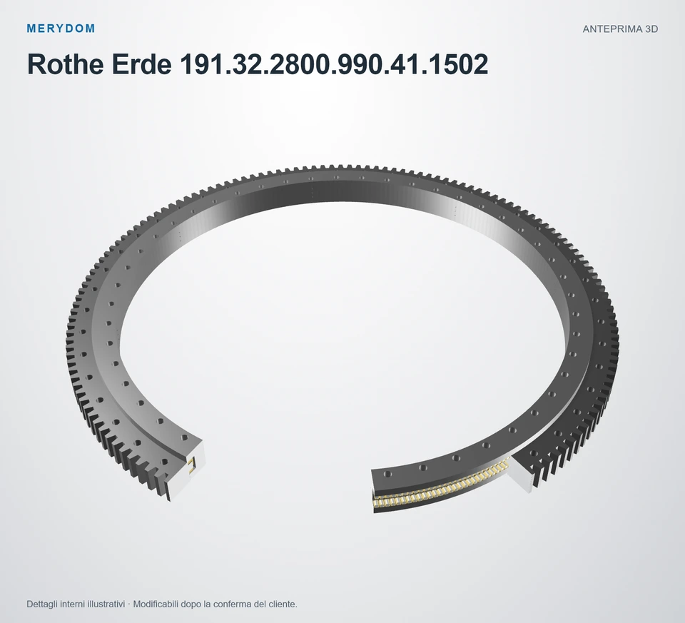 Anteprima del modello 3D del cuscinetto di rotazione sostitutivo MERYDOM per Rothe Erde 191.32.2800.990.41.1502.
