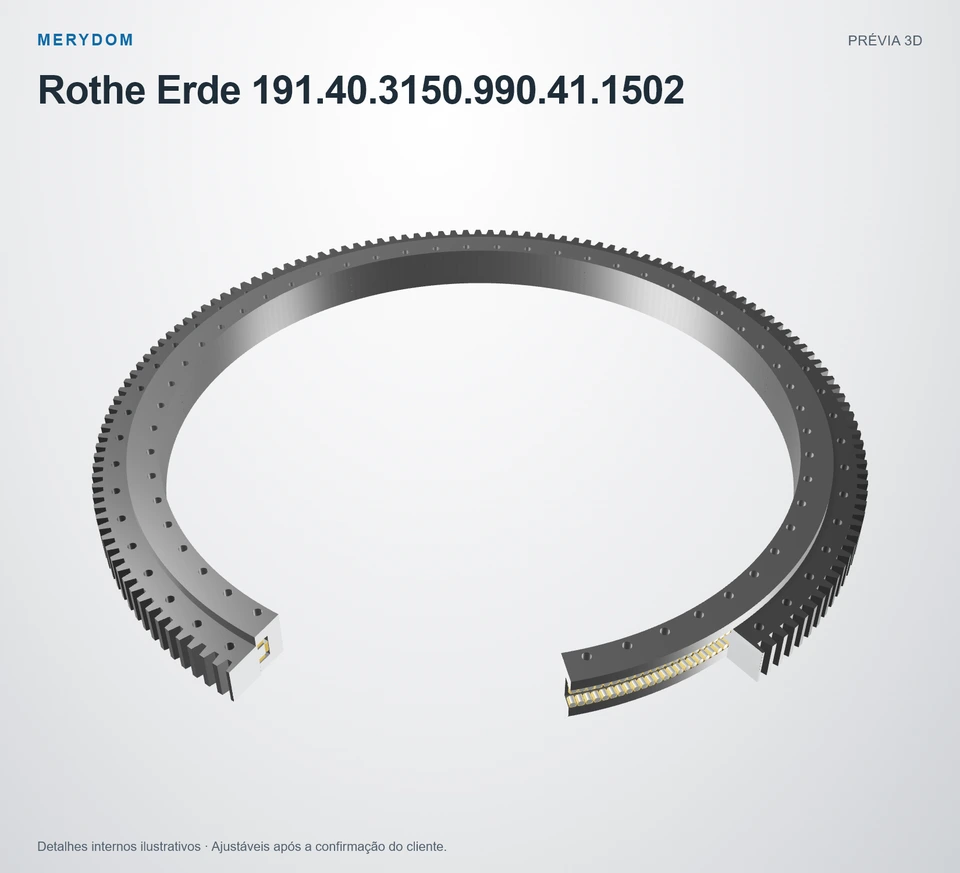 Prévia do modelo 3D do rolamento de giro de substituição MERYDOM para Rothe Erde 191.40.3150.990.41.1502.