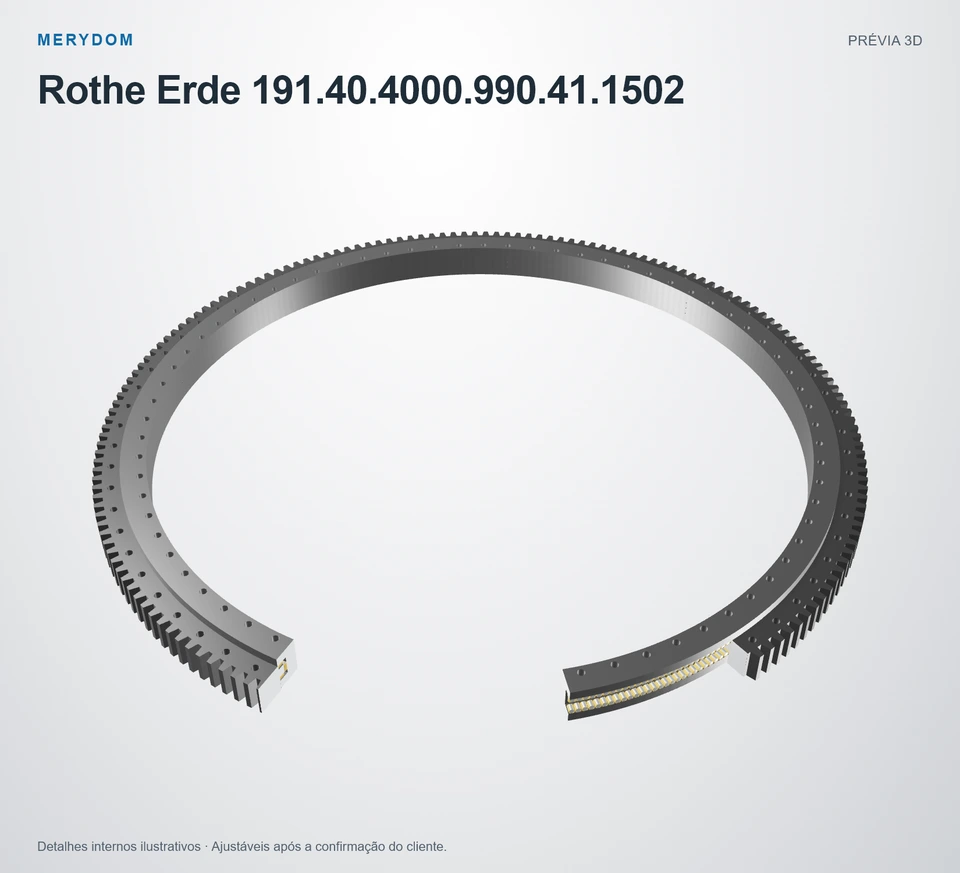 Prévia do modelo 3D do rolamento de giro de substituição MERYDOM para Rothe Erde 191.40.4000.990.41.1502.
