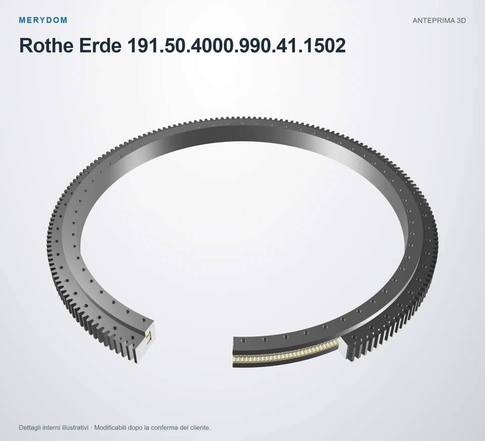 Anteprima del modello 3D del cuscinetto di rotazione sostitutivo MERYDOM per Rothe Erde 191.50.4000.990.41.1502.
