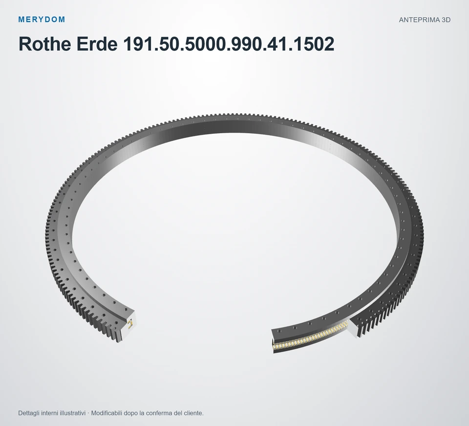 Anteprima del modello 3D del cuscinetto di rotazione sostitutivo MERYDOM per Rothe Erde 191.50.5000.990.41.1502.