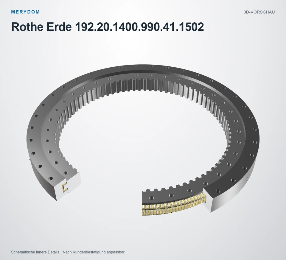 Vorschau des 3D-Modells des MERYDOM-Ersatzdrehkranzes für Rothe Erde 192.20.1400.990.41.1502.