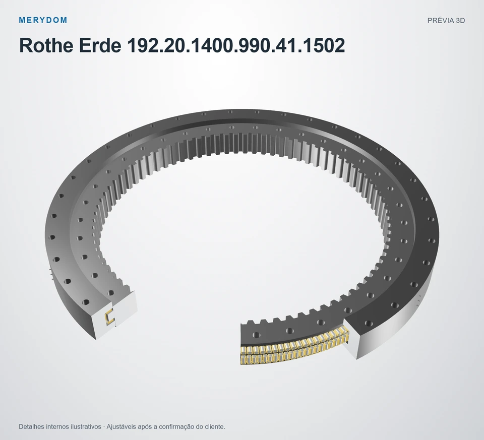 Prévia do modelo 3D do rolamento de giro de substituição MERYDOM para Rothe Erde 192.20.1400.990.41.1502.