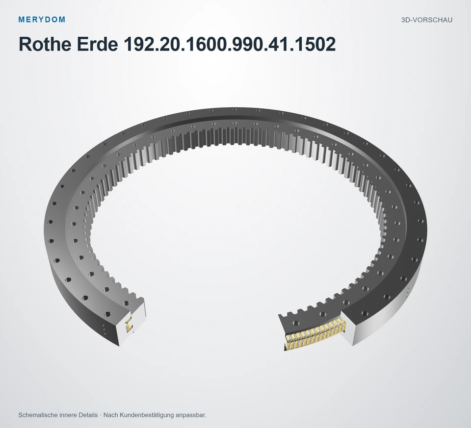 Vorschau des 3D-Modells des MERYDOM-Ersatzdrehkranzes für Rothe Erde 192.20.1600.990.41.1502.