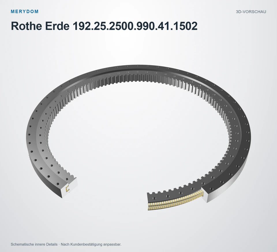 Vorschau des 3D-Modells des MERYDOM-Ersatzdrehkranzes für Rothe Erde 192.25.2500.990.41.1502.