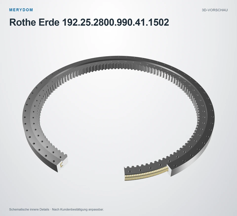 Vorschau des 3D-Modells des MERYDOM-Ersatzdrehkranzes für Rothe Erde 192.25.2800.990.41.1502.