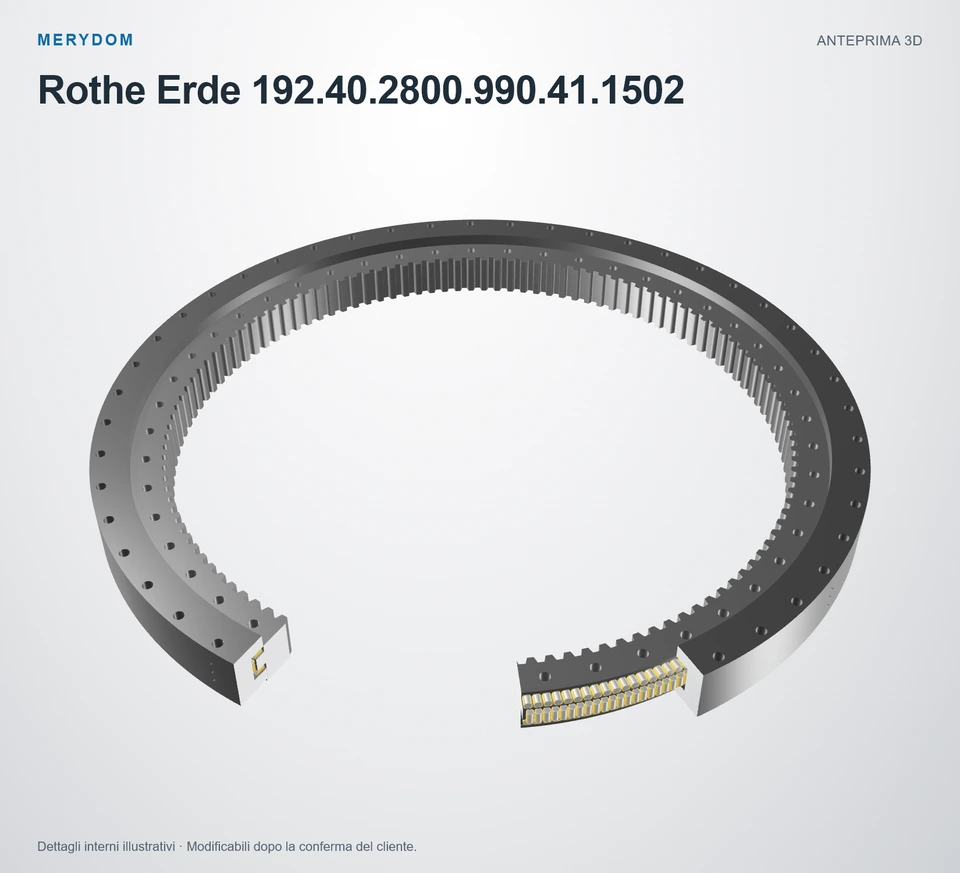 Anteprima del modello 3D del cuscinetto di rotazione sostitutivo MERYDOM per Rothe Erde 192.40.2800.990.41.1502.