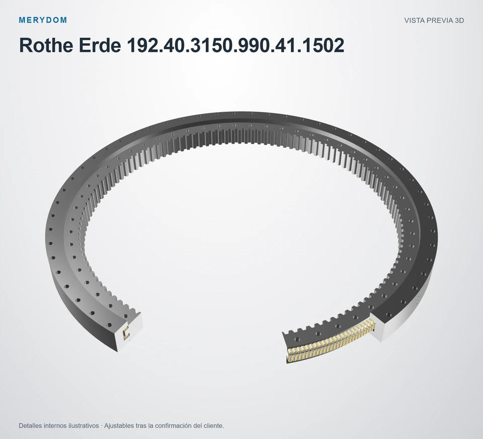 Vista previa del modelo 3D de la corona de giro de sustitución MERYDOM para Rothe Erde 192.40.3150.990.41.1502.