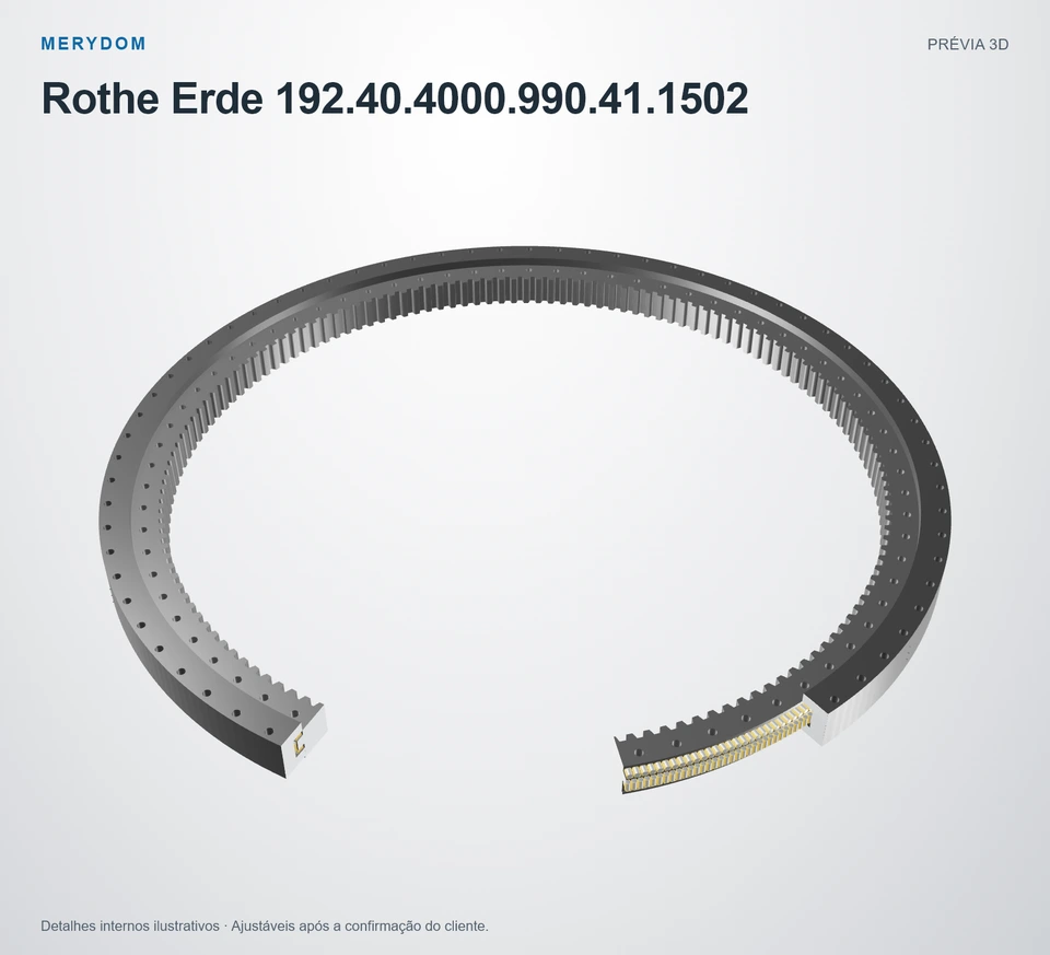 Prévia do modelo 3D do rolamento de giro de substituição MERYDOM para Rothe Erde 192.40.4000.990.41.1502.