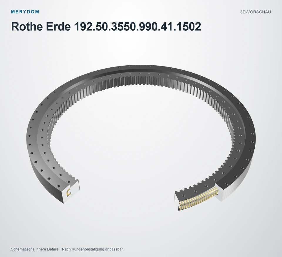 Vorschau des 3D-Modells des MERYDOM-Ersatzdrehkranzes für Rothe Erde 192.50.3550.990.41.1502.