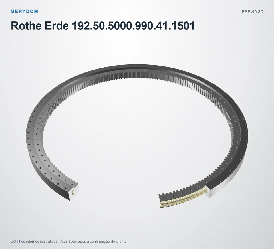 Prévia do modelo 3D do rolamento de giro de substituição MERYDOM para Rothe Erde 192.50.5000.990.41.1501.