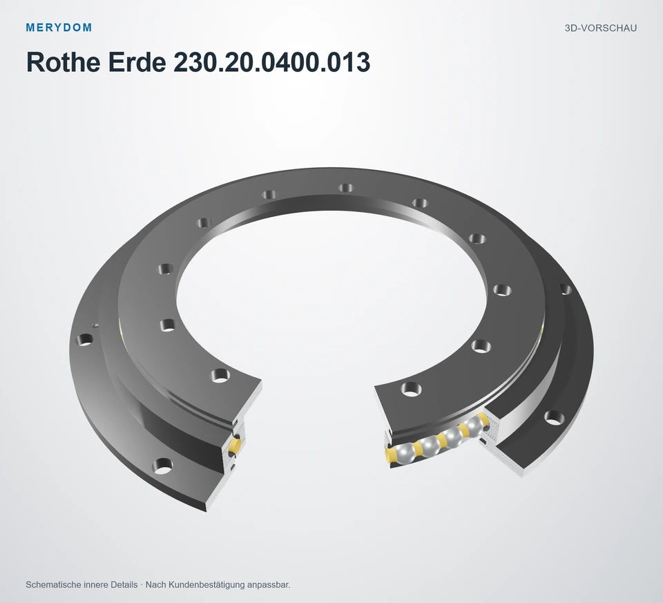 Vorschau des 3D-Modells des MERYDOM-Ersatzdrehkranzes für Rothe Erde 230.20.0400.013.