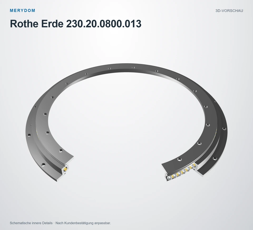Vorschau des 3D-Modells des MERYDOM-Ersatzdrehkranzes für Rothe Erde 230.20.0800.013.