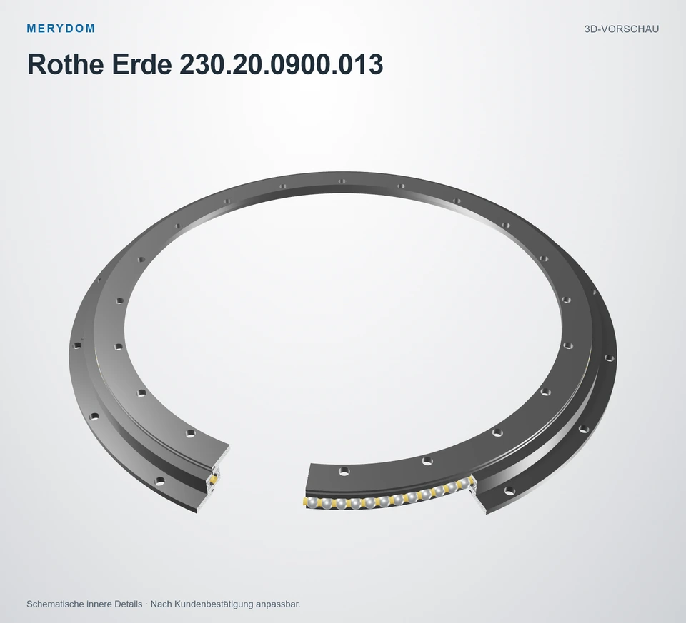 Vorschau des 3D-Modells des MERYDOM-Ersatzdrehkranzes für Rothe Erde 230.20.0900.013.