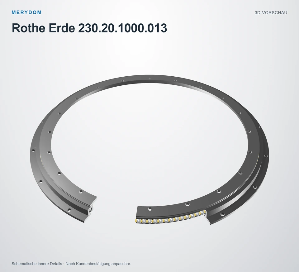 Vorschau des 3D-Modells des MERYDOM-Ersatzdrehkranzes für Rothe Erde 230.20.1000.013.