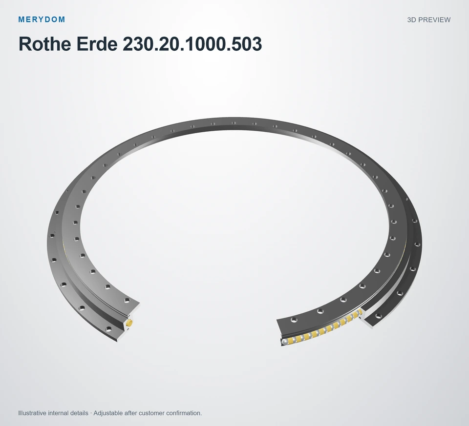 3D model preview of the MERYDOM replacement slewing bearing for Rothe Erde 230.20.1000.503.