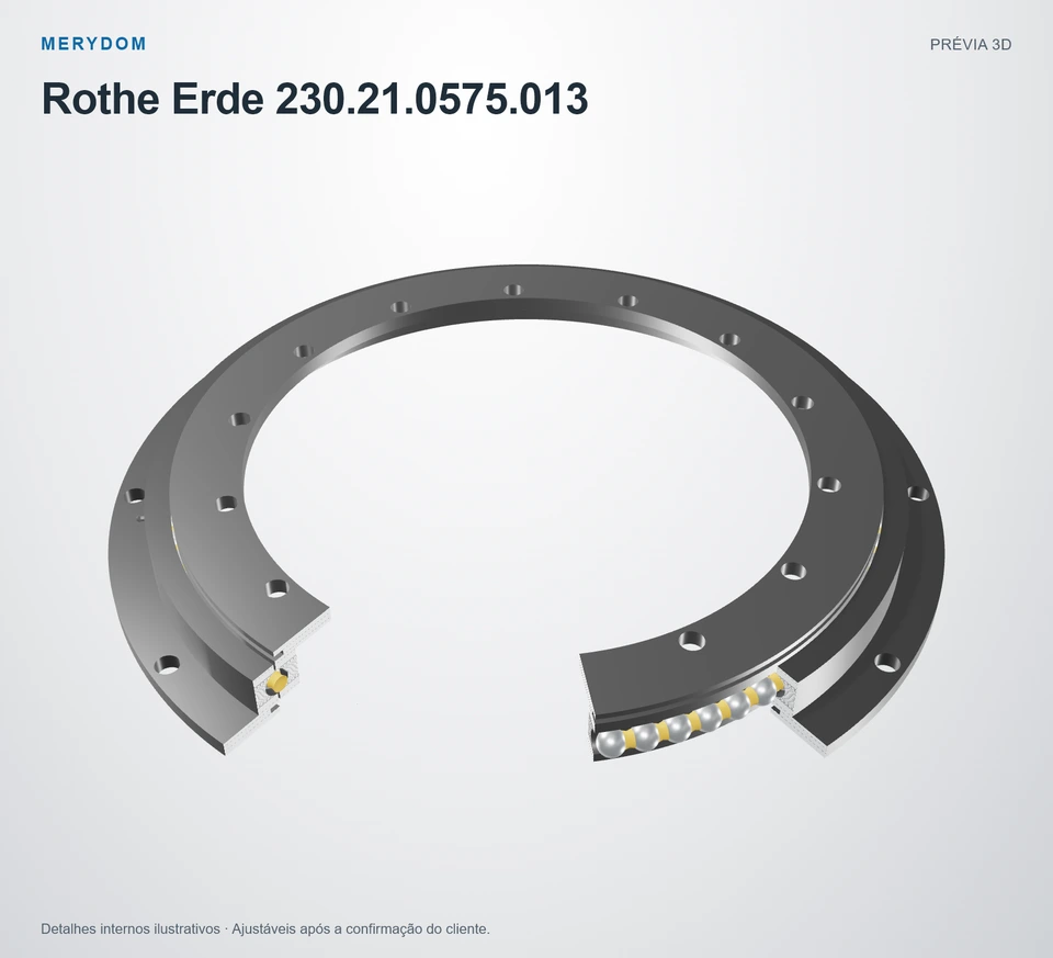 Prévia do modelo 3D do rolamento de giro de substituição MERYDOM para Rothe Erde 230.21.0575.013.