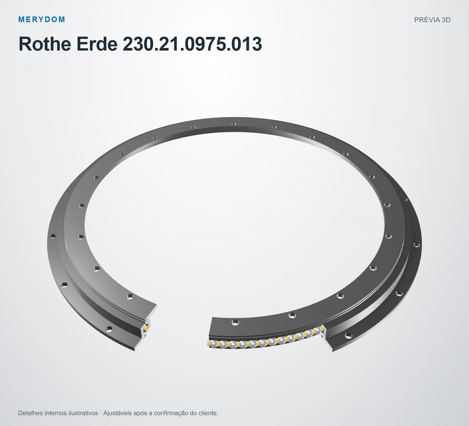 Prévia do modelo 3D do rolamento de giro de substituição MERYDOM para Rothe Erde 230.21.0975.013.
