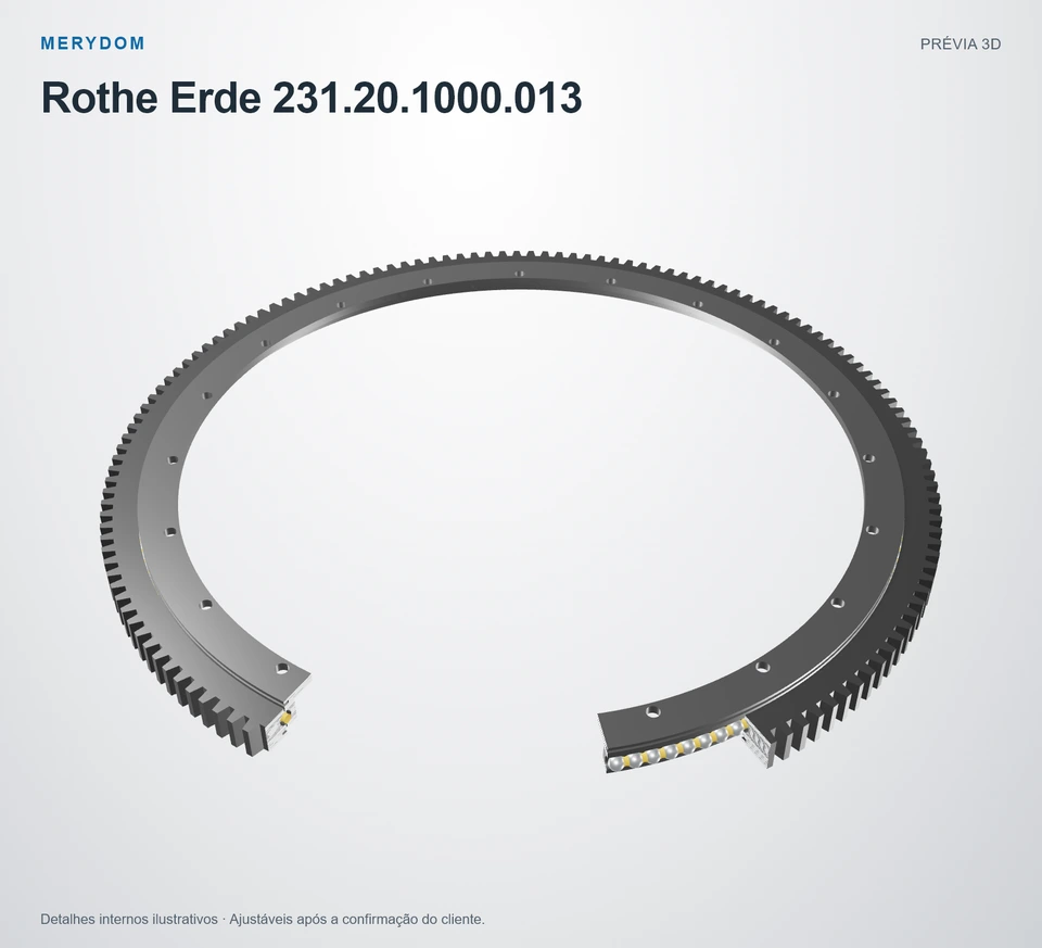 Prévia do modelo 3D do rolamento de giro de substituição MERYDOM para Rothe Erde 231.20.1000.013.