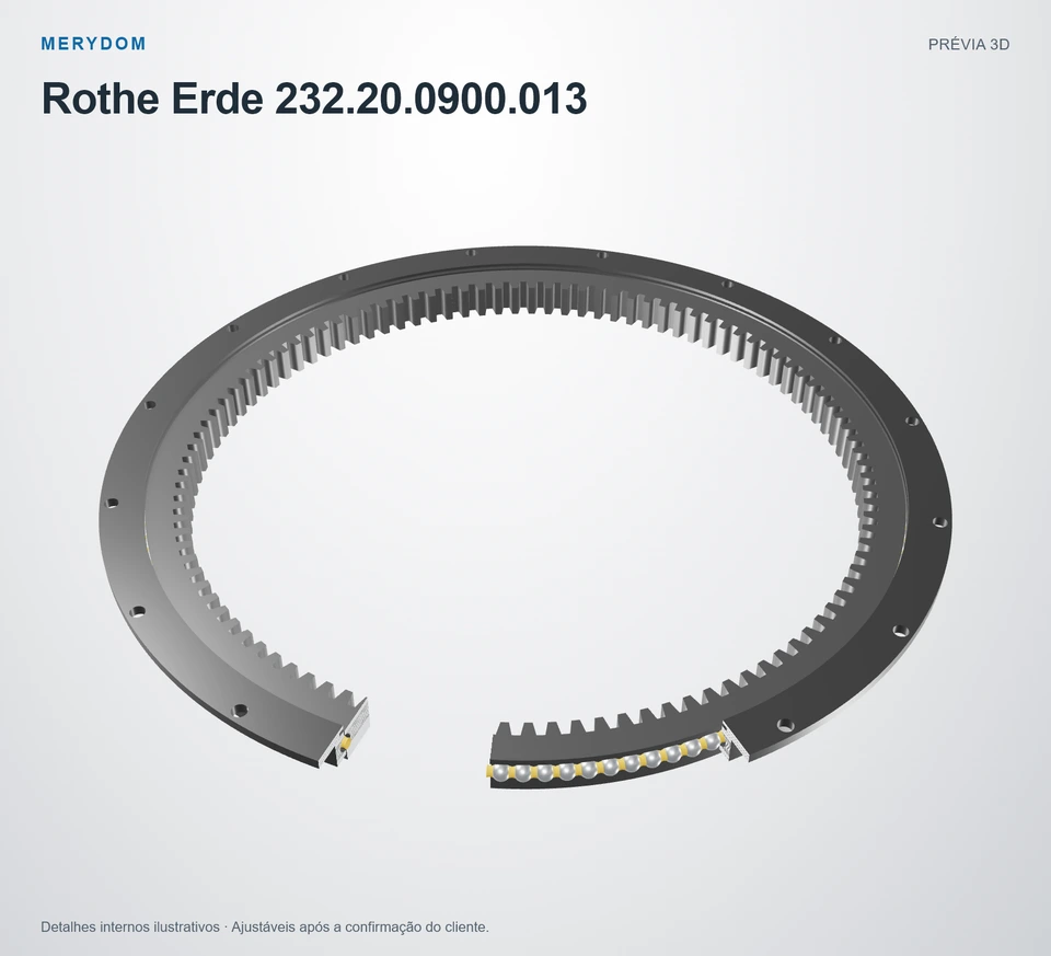 Prévia do modelo 3D do rolamento de giro de substituição MERYDOM para Rothe Erde 232.20.0900.013.