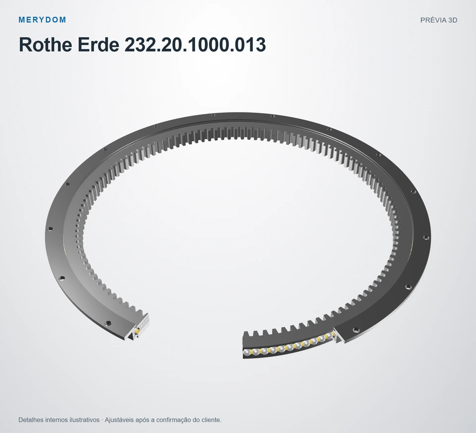 Prévia do modelo 3D do rolamento de giro de substituição MERYDOM para Rothe Erde 232.20.1000.013.