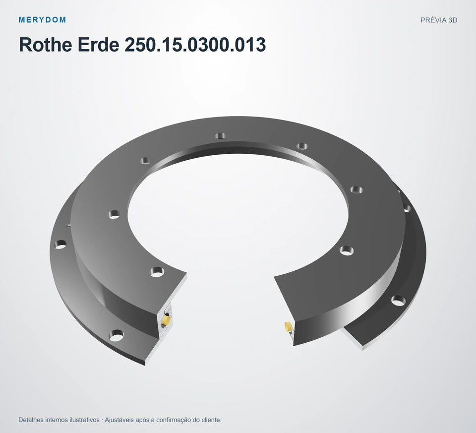 Prévia do modelo 3D do rolamento de giro de substituição MERYDOM para Rothe Erde 250.15.0300.013.