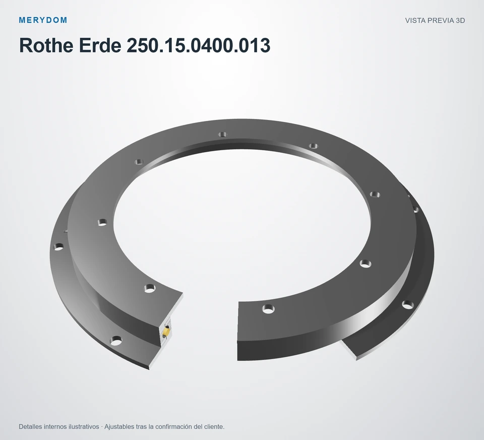 Vista previa del modelo 3D de la corona de giro de sustitución MERYDOM para Rothe Erde 250.15.0400.013.