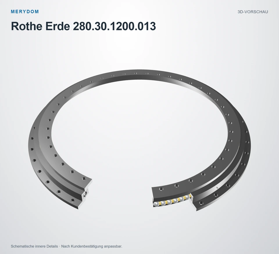 Vorschau des 3D-Modells des MERYDOM-Ersatzdrehkranzes für Rothe Erde 280.30.1200.013.
