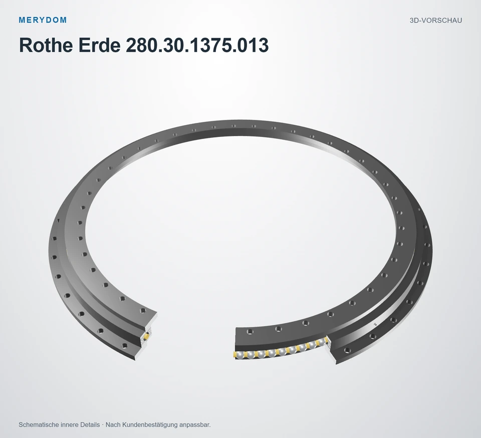 Vorschau des 3D-Modells des MERYDOM-Ersatzdrehkranzes für Rothe Erde 280.30.1375.013.