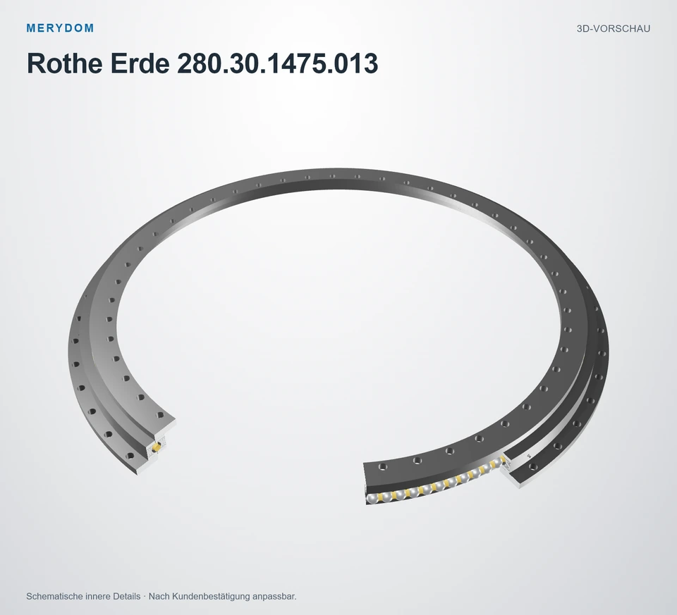 Vorschau des 3D-Modells des MERYDOM-Ersatzdrehkranzes für Rothe Erde 280.30.1475.013.
