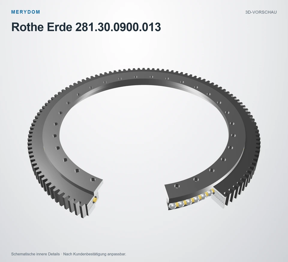 Vorschau des 3D-Modells des MERYDOM-Ersatzdrehkranzes für Rothe Erde 281.30.0900.013.
