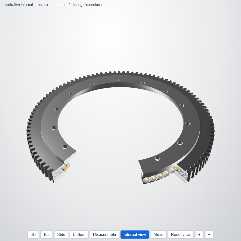 Torriani Gianni E.650.20.00.C — Flanged ball slewing bearing — 3D