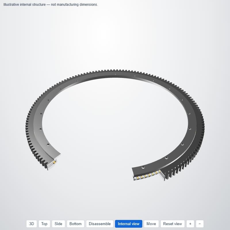 Torriani Gianni E.1200.20.00.C — Flanged ball slewing bearing — 3D