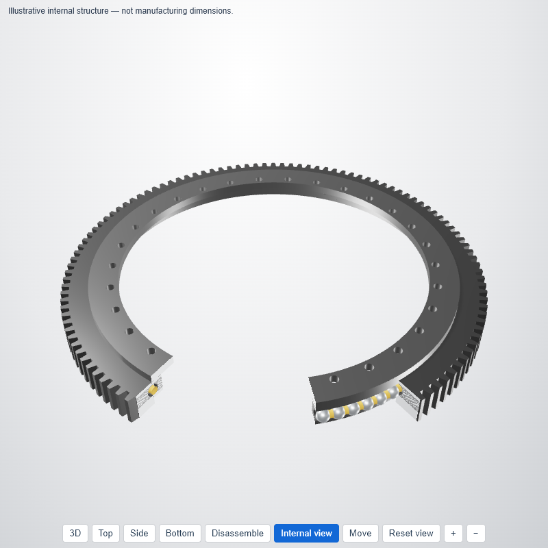 Torriani Gianni E.1100.32.00.C — Flanged ball slewing bearing — 3D