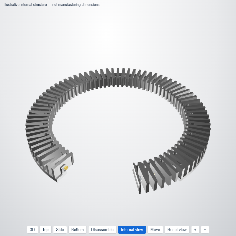 Torriani Gianni I.1100.32.00.C — Flanged ball slewing bearing — 3D