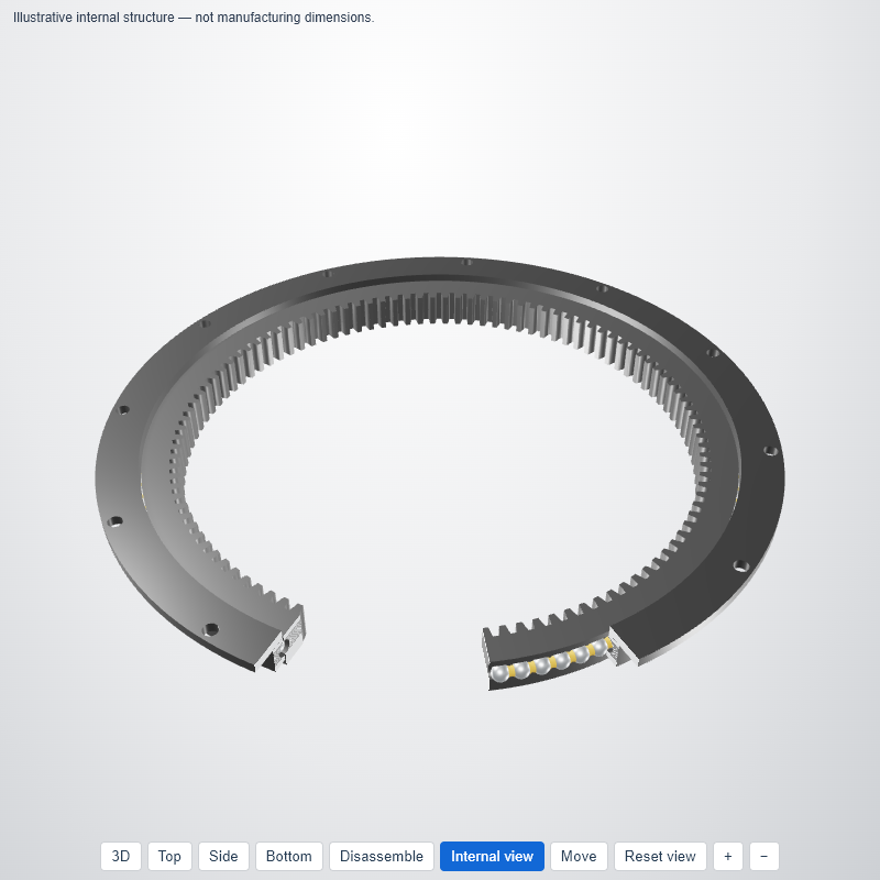 Torriani Gianni I.850.20.00.C — Flanged ball slewing bearing — 3D