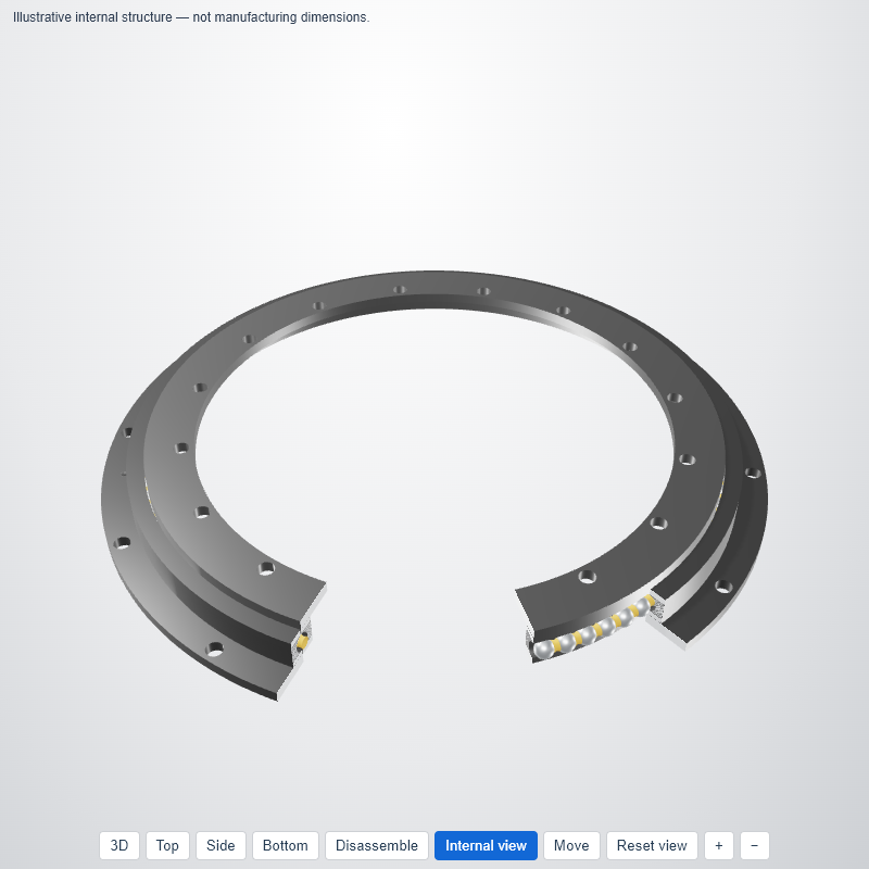 Torriani Gianni SD.750.20.00.C — Flanged ball slewing bearing — 3D