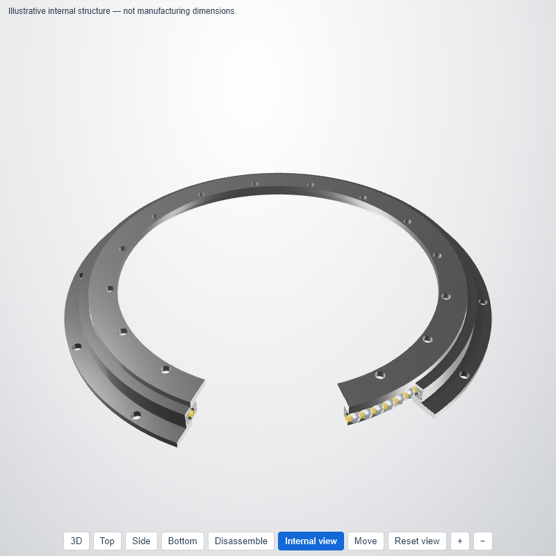 Torriani Gianni SD.850.20.00.C — Flanged ball slewing bearing — 3D