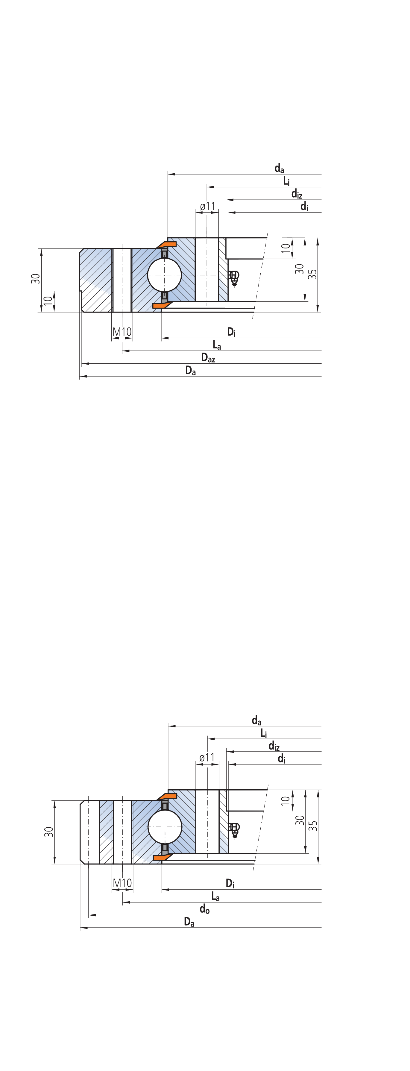 IMO 10-16 0300/0-08023 slewing bearing replacement dimensional drawing