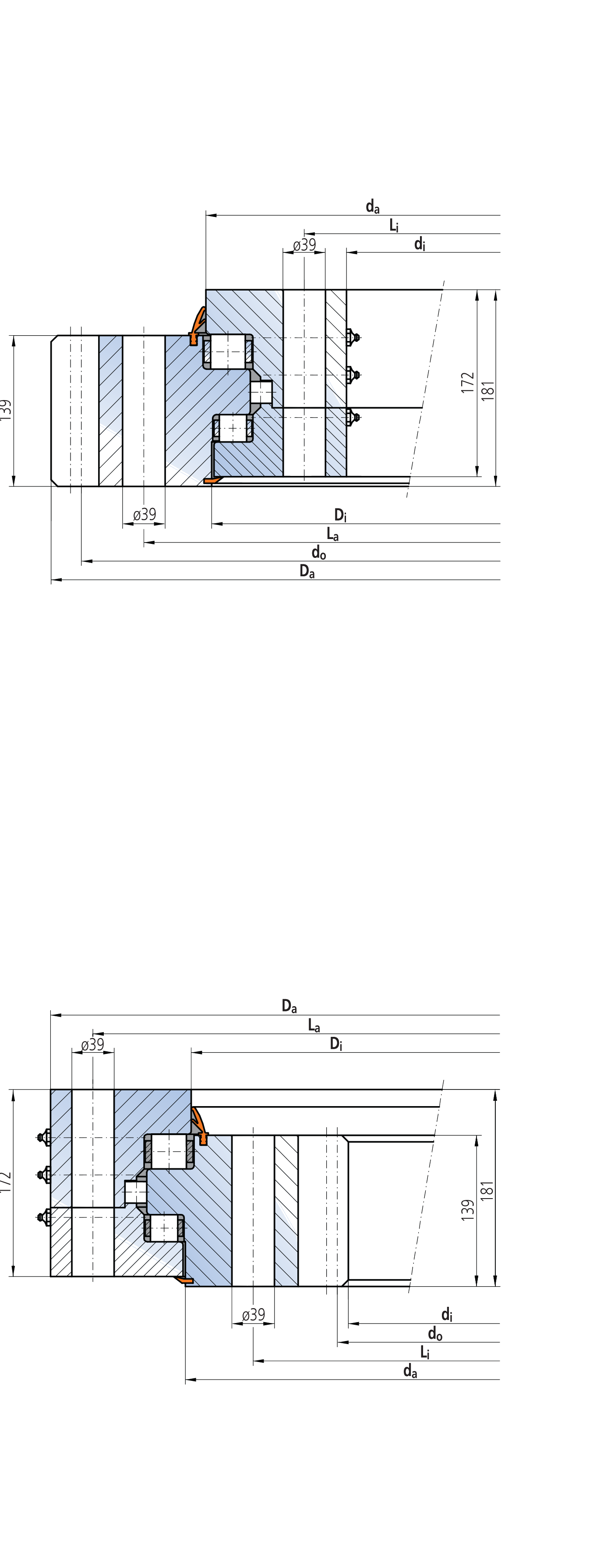 IMO 32-32 4000/2-07410 slewing bearing replacement dimensional drawing