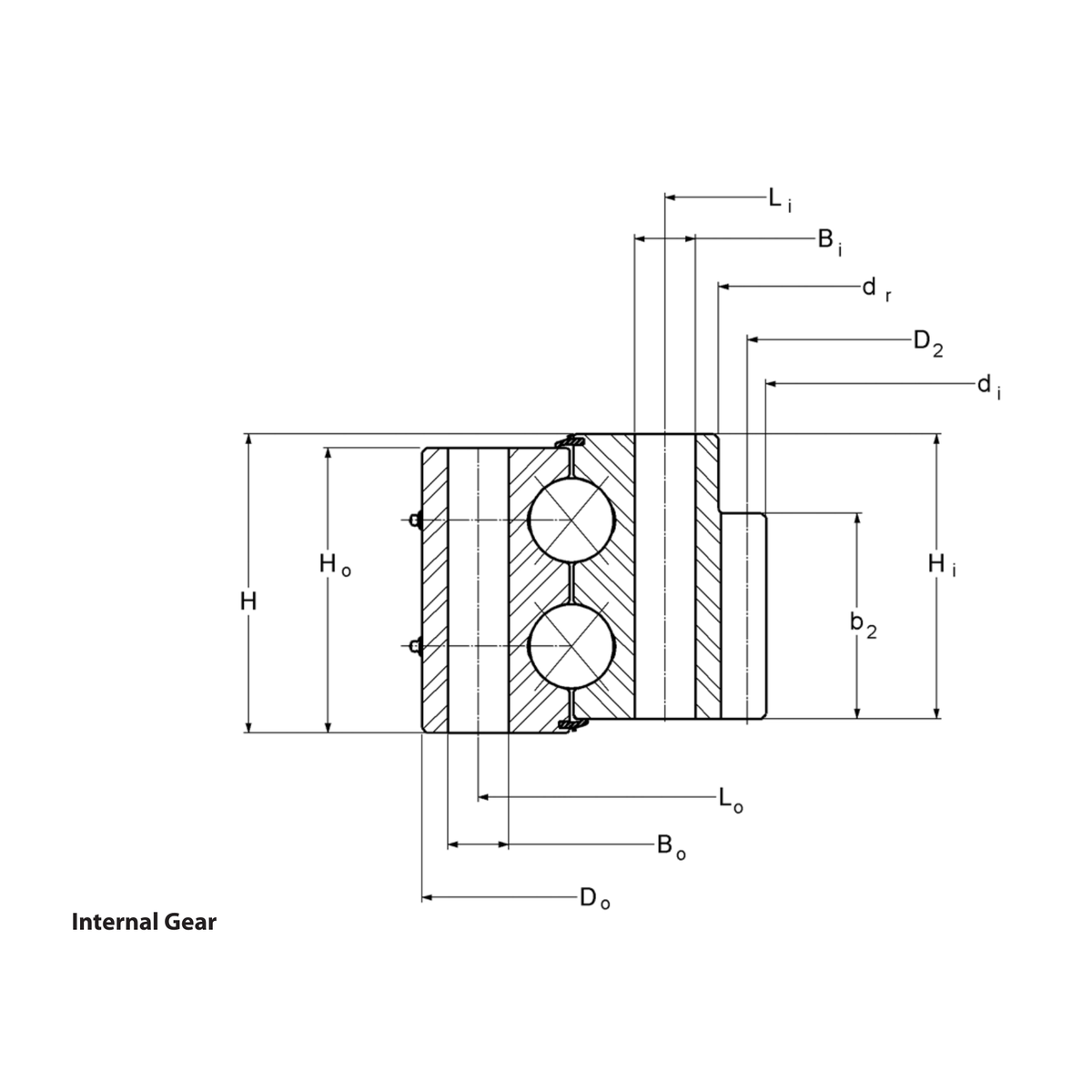 Kaydon Dt Series Internal gear outline drawing