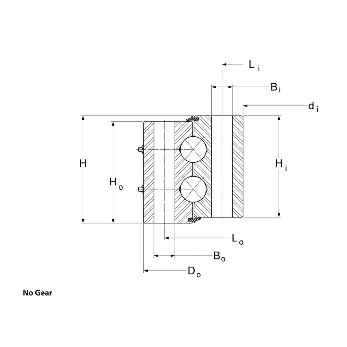 Kaydon Dt Series Senza dentatura outline drawing