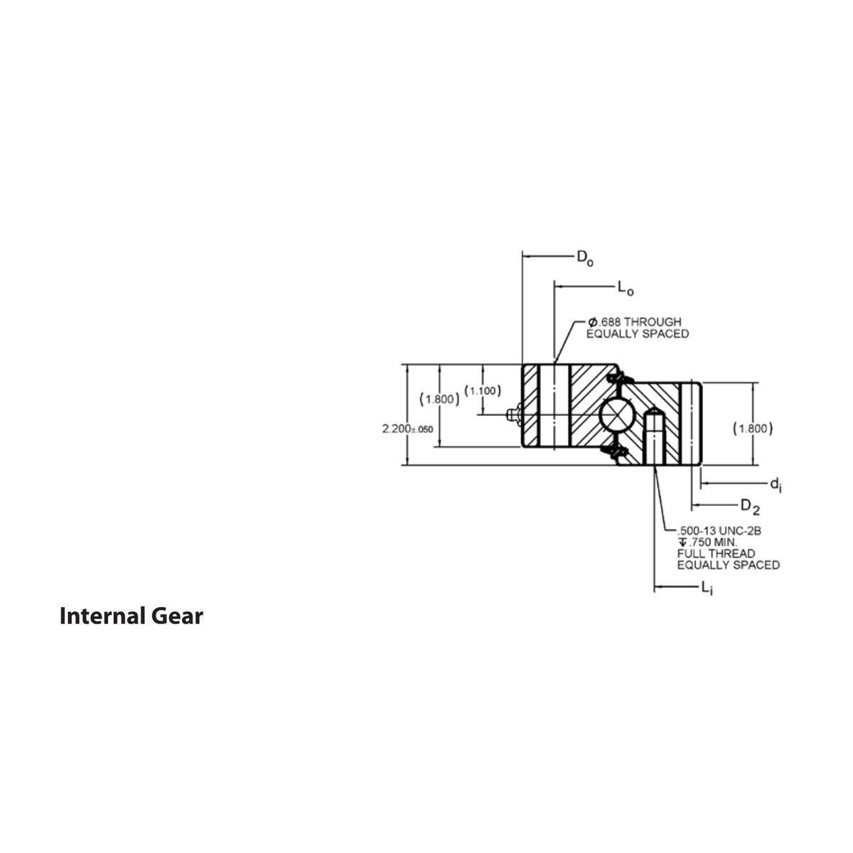 Kaydon Hs Series Internal gear outline drawing